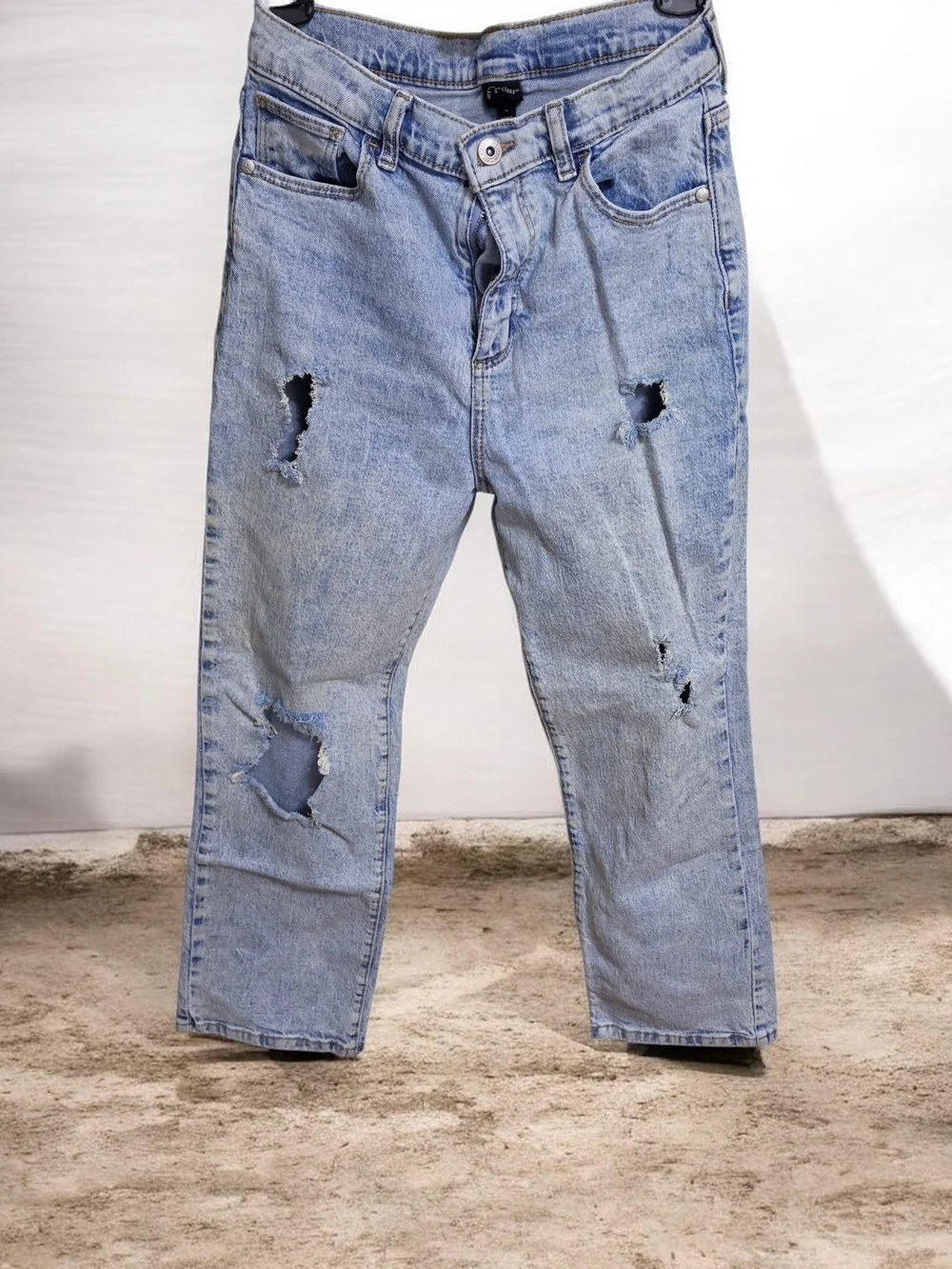 Light Blue Kid's Size 14 Straight-Leg Jeans 